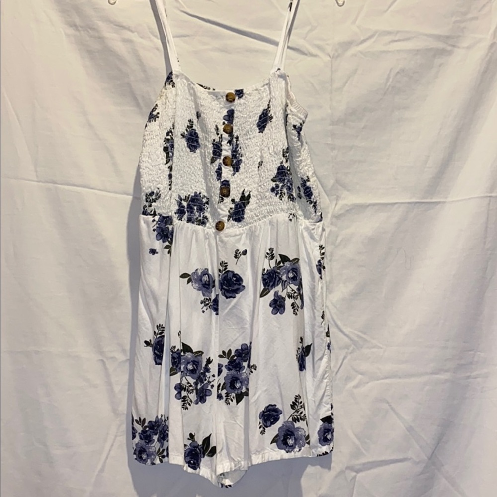 Blue floral romper
